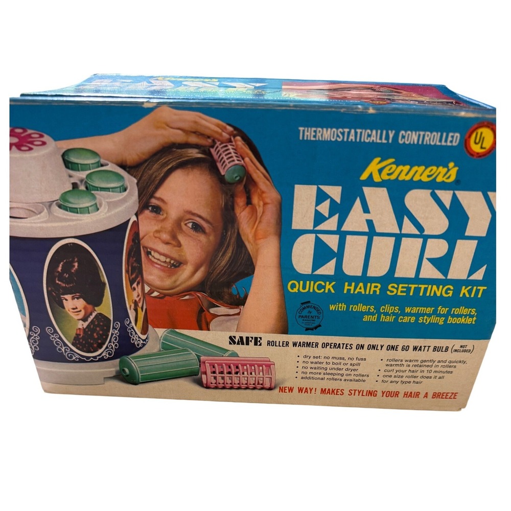 Kenner Easy Curl Quick Hair Setting Kit Vintage 1968 Orig Box Working Condition